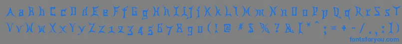 フォントChina ffy – 灰色の背景に青い文字