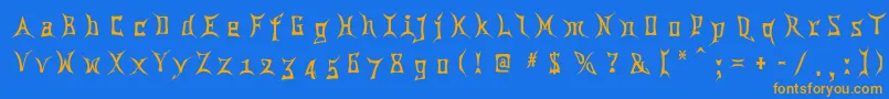 China ffy Font – Orange Fonts on Blue Background