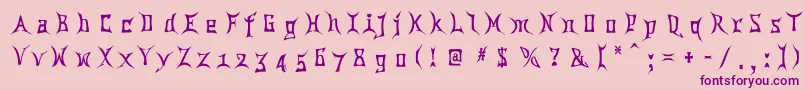 China ffy Font – Purple Fonts on Pink Background