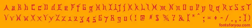 フォントChina ffy – オレンジの背景に赤い文字