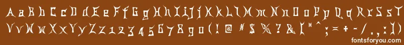 フォントChina ffy – 茶色の背景に白い文字