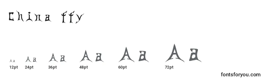 China ffy Font Sizes