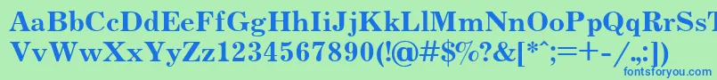 Jrn75 Font – Blue Fonts on Green Background