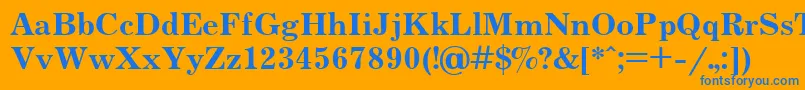 Jrn75 Font – Blue Fonts on Orange Background