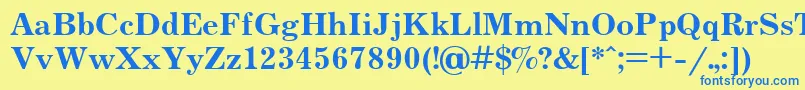 Jrn75 Font – Blue Fonts on Yellow Background