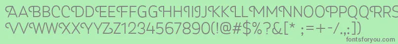 Myra4fCapsLight Font – Gray Fonts on Green Background