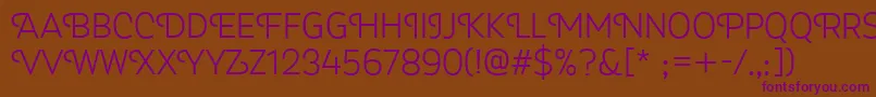 Myra4fCapsLight Font – Purple Fonts on Brown Background