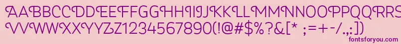 Myra4fCapsLight-Schriftart – Violette Schriften auf rosa Hintergrund