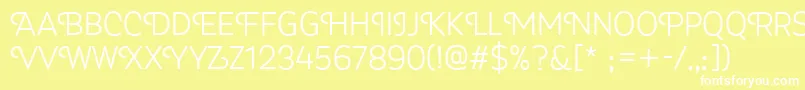 Myra4fCapsLight Font – White Fonts on Yellow Background