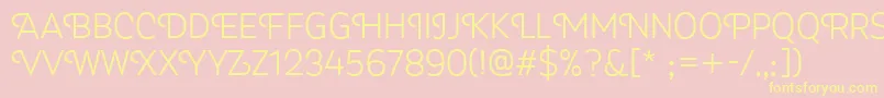 Myra4fCapsLight Font – Yellow Fonts on Pink Background