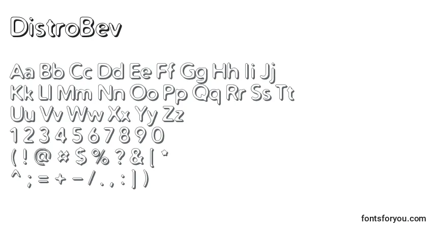 Fuente DistroBev - alfabeto, números, caracteres especiales