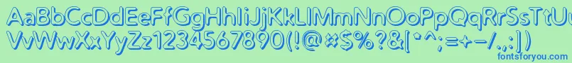 DistroBev Font – Blue Fonts on Green Background