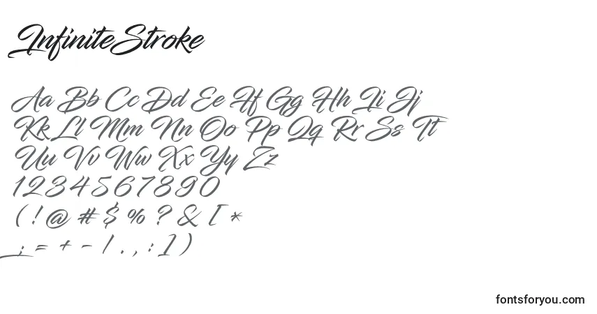 Czcionka InfiniteStroke – alfabet, cyfry, specjalne znaki