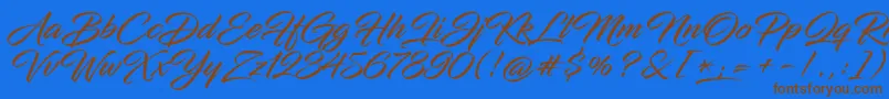 InfiniteStroke Font – Brown Fonts on Blue Background