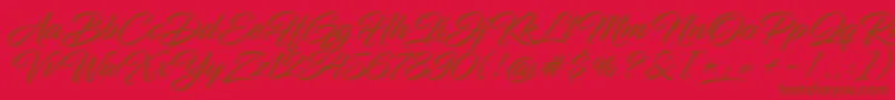 InfiniteStroke Font – Brown Fonts on Red Background
