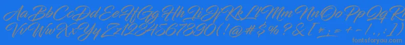 InfiniteStroke-Schriftart – Graue Schriften auf blauem Hintergrund