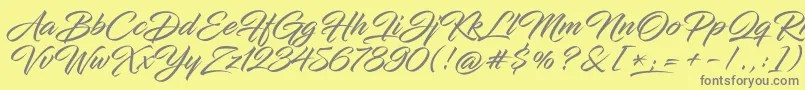 InfiniteStroke-Schriftart – Graue Schriften auf gelbem Hintergrund