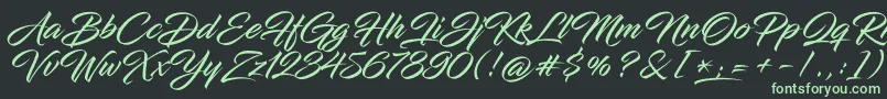 InfiniteStroke Font – Green Fonts on Black Background