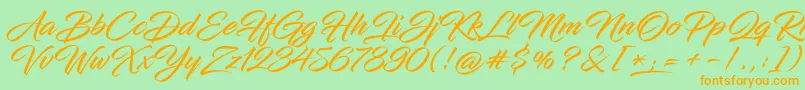 InfiniteStroke Font – Orange Fonts on Green Background