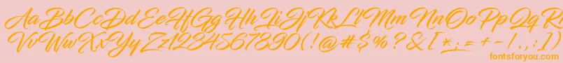 InfiniteStroke Font – Orange Fonts on Pink Background