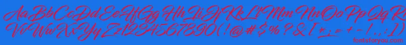 InfiniteStroke Font – Red Fonts on Blue Background