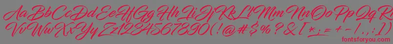 InfiniteStroke-Schriftart – Rote Schriften auf grauem Hintergrund