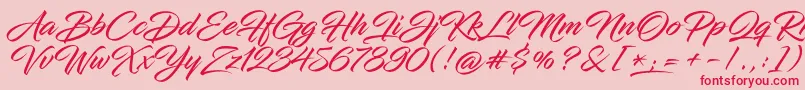 Fonte InfiniteStroke – fontes vermelhas em um fundo rosa