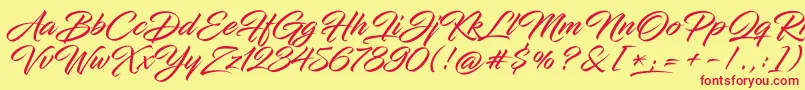 InfiniteStroke Font – Red Fonts on Yellow Background