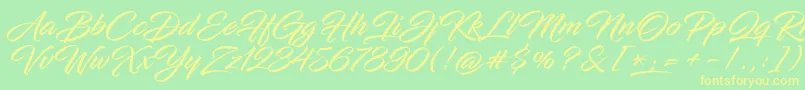 InfiniteStroke Font – Yellow Fonts on Green Background