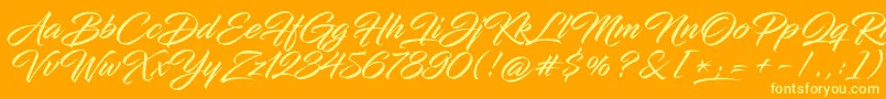 Fonte InfiniteStroke – fontes amarelas em um fundo laranja