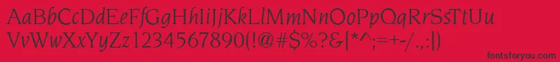 NavarroBookitalic Font – Black Fonts on Red Background