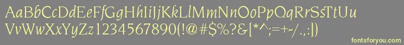 NavarroBookitalic Font – Yellow Fonts on Gray Background