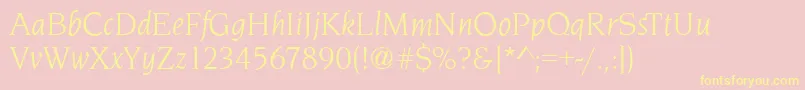 NavarroBookitalic Font – Yellow Fonts on Pink Background