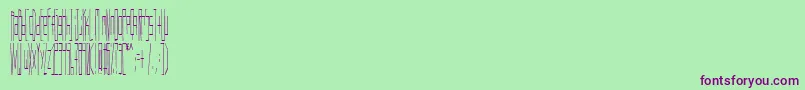 Czcionka Wadlow – fioletowe czcionki na zielonym tle