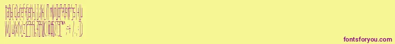 Czcionka Wadlow – fioletowe czcionki na żółtym tle
