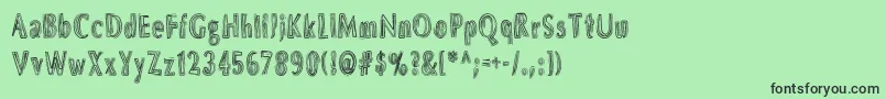 DsBrushesNormal Font – Black Fonts on Green Background