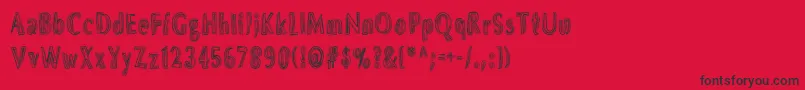 DsBrushesNormal Font – Black Fonts on Red Background