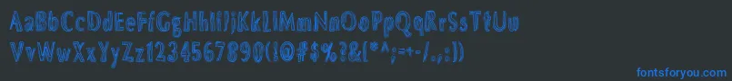DsBrushesNormal Font – Blue Fonts on Black Background