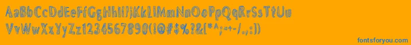 DsBrushesNormal Font – Blue Fonts on Orange Background