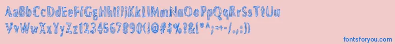 DsBrushesNormal Font – Blue Fonts on Pink Background