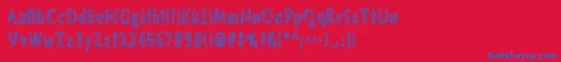 DsBrushesNormal Font – Blue Fonts on Red Background