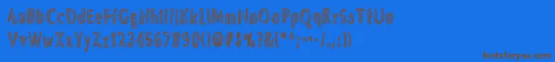 DsBrushesNormal Font – Brown Fonts on Blue Background