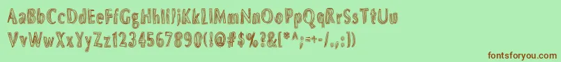 DsBrushesNormal Font – Brown Fonts on Green Background