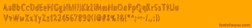 DsBrushesNormal Font – Brown Fonts on Orange Background