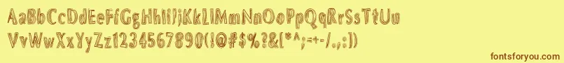 DsBrushesNormal Font – Brown Fonts on Yellow Background