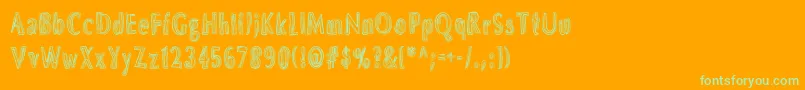 DsBrushesNormal Font – Green Fonts on Orange Background