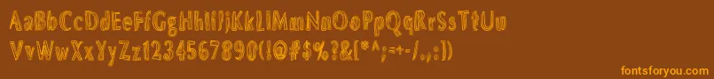 DsBrushesNormal Font – Orange Fonts on Brown Background