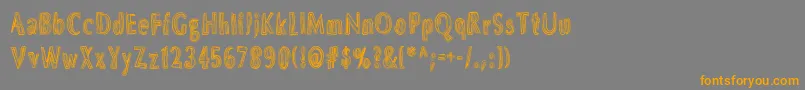 DsBrushesNormal Font – Orange Fonts on Gray Background