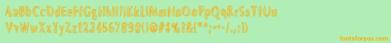 DsBrushesNormal Font – Orange Fonts on Green Background