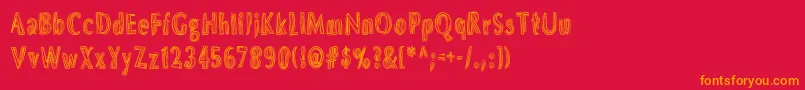 DsBrushesNormal Font – Orange Fonts on Red Background